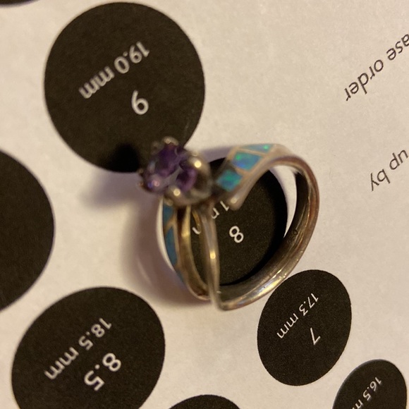 Amethyst and Opal Ring - Picture 7 of 9
